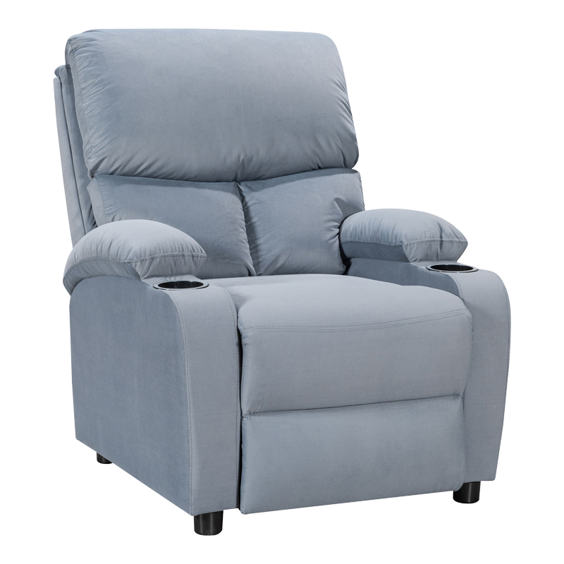 Armchair relax with cupholder Gartia velvet in grey color 79x94x102cm