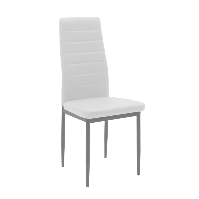 Chair Parker metal-PU white-grey leg 42x48x98cm