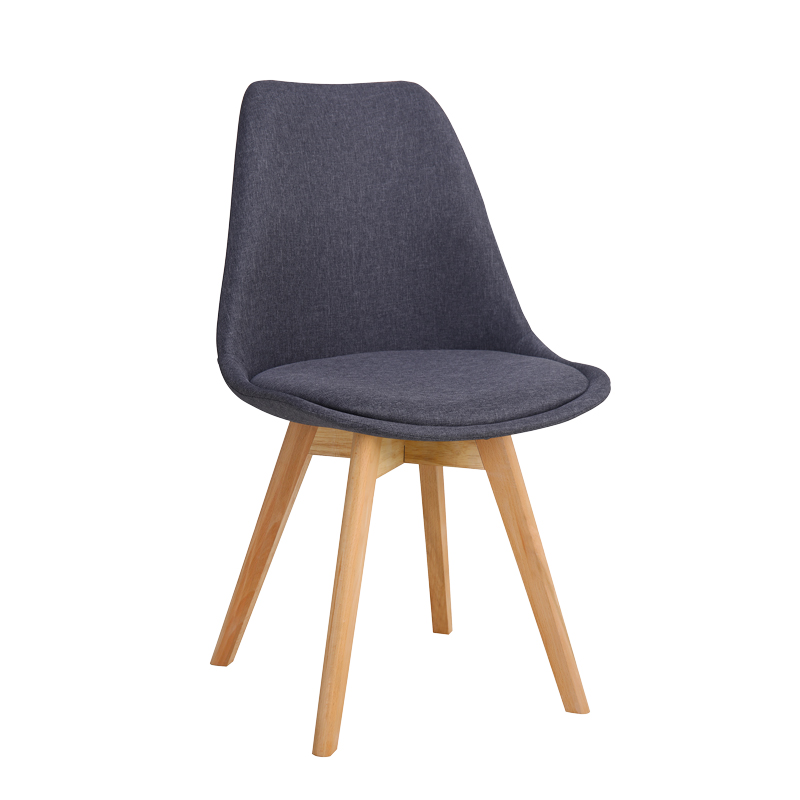 Chair Gaston dark grey pp-fabric-wooden natural 48x55x83cm
