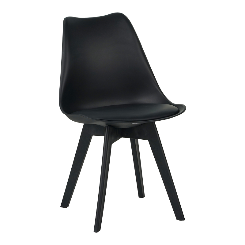 Καρέκλα Gaston I PP-PU σε μαύρη απόχρωση 48.5x53.5x81.5εκ