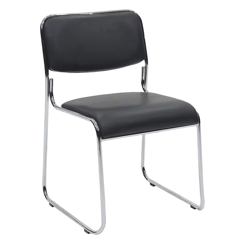 Guest stackable chair Randin black pu-chrome leg 42x44x77cm