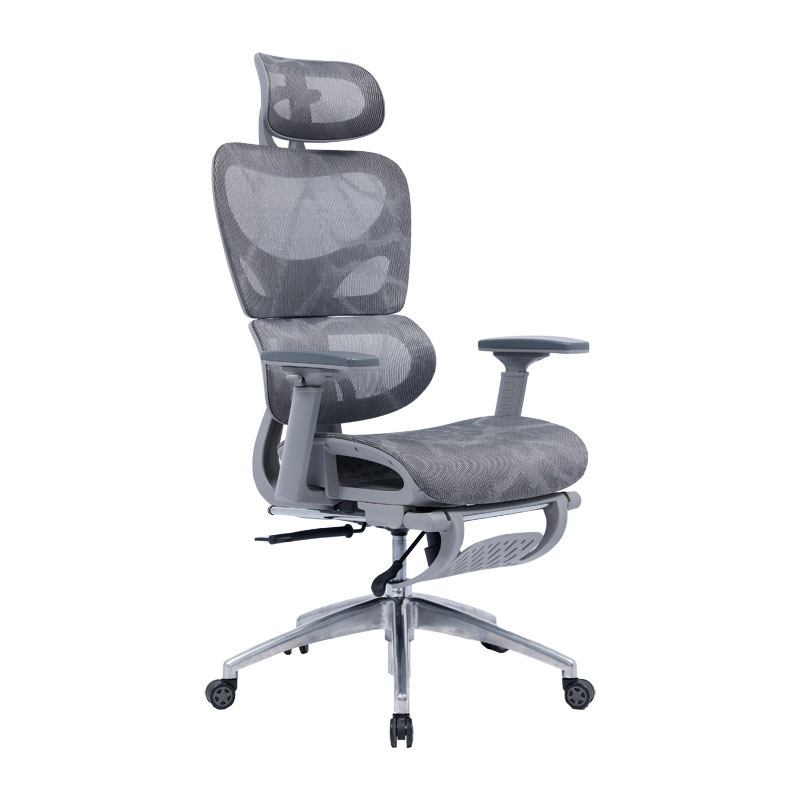 Office chair manager with footrest Thelonius mesh grey