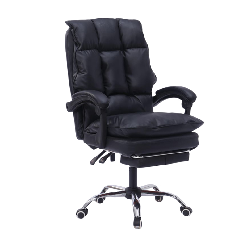 Director's office chair with footrest Dietina pu in black color 60x50x105-115cm