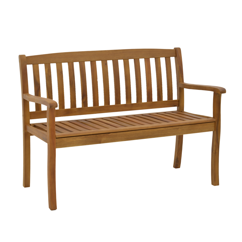 Two-seater bench Jerdu natural acacia wood 120x61x87cm