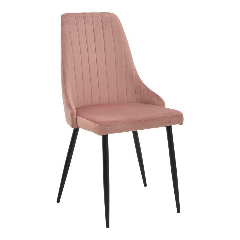 Chair Azori velvet rotten apple-black metal leg 49x55x85cm
