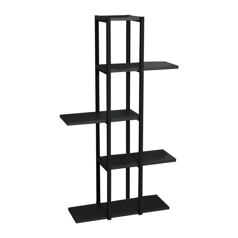 Floor shelf Ploko anthracite melamine-black metal 60x24x110cm