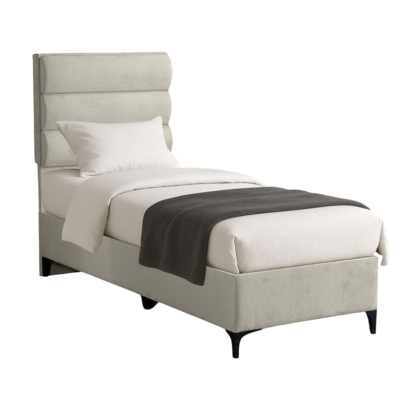 Limit fabric bed in cream shade 90x200cm