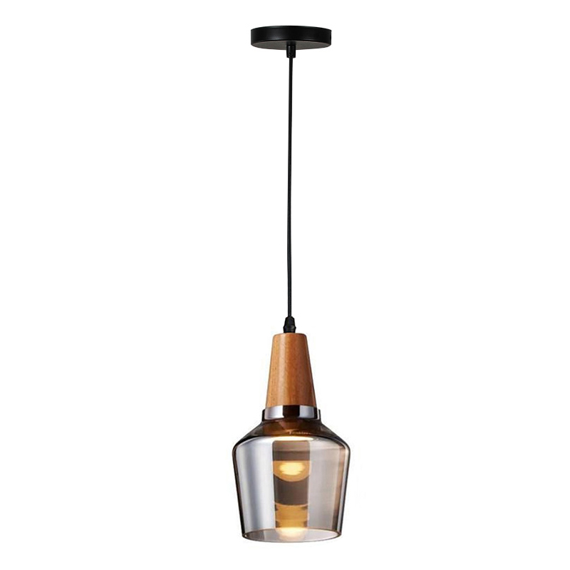 Ceiling lamp Kure gray metal-glass D13.8x23cm