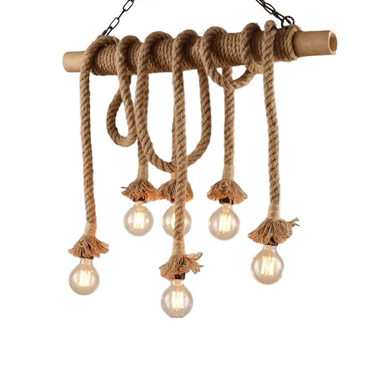 Ceiling lamp Ropily II natural color rope 80x15x100cm