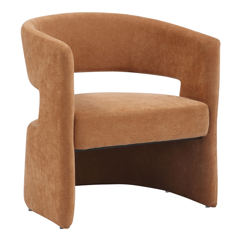 Armchair Leicy fabric in brown shade 69x63x76.5cm