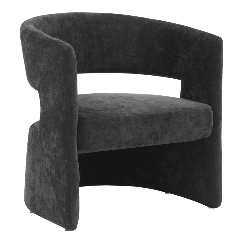Armchair Leicy fabric in black shade 69x63x76.5cm