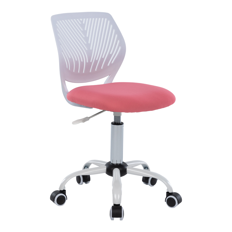 Kid's office chair Kador fabric mesh in pink-white color 52x52x72-84cm