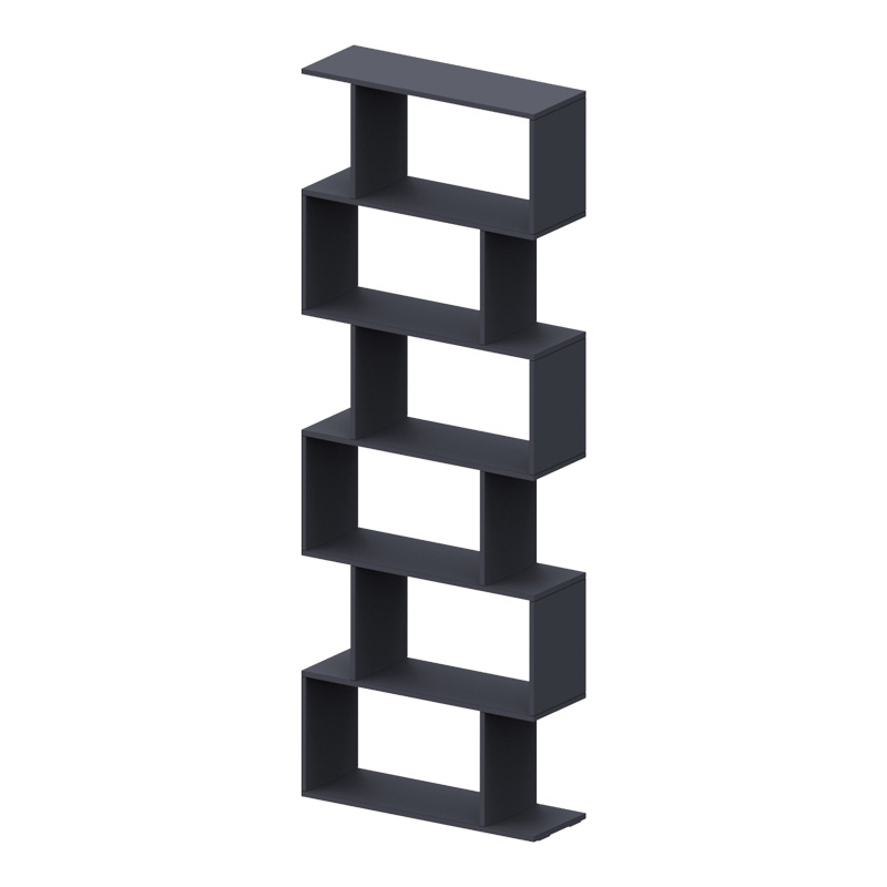 Bookcase Sezen in dark grey color 70x24x191.5cm