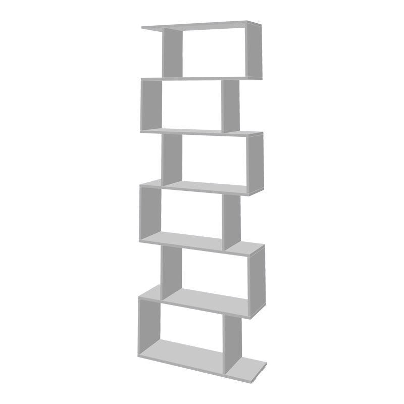 Bookcase Sezen in white color 70x24x191.5cm