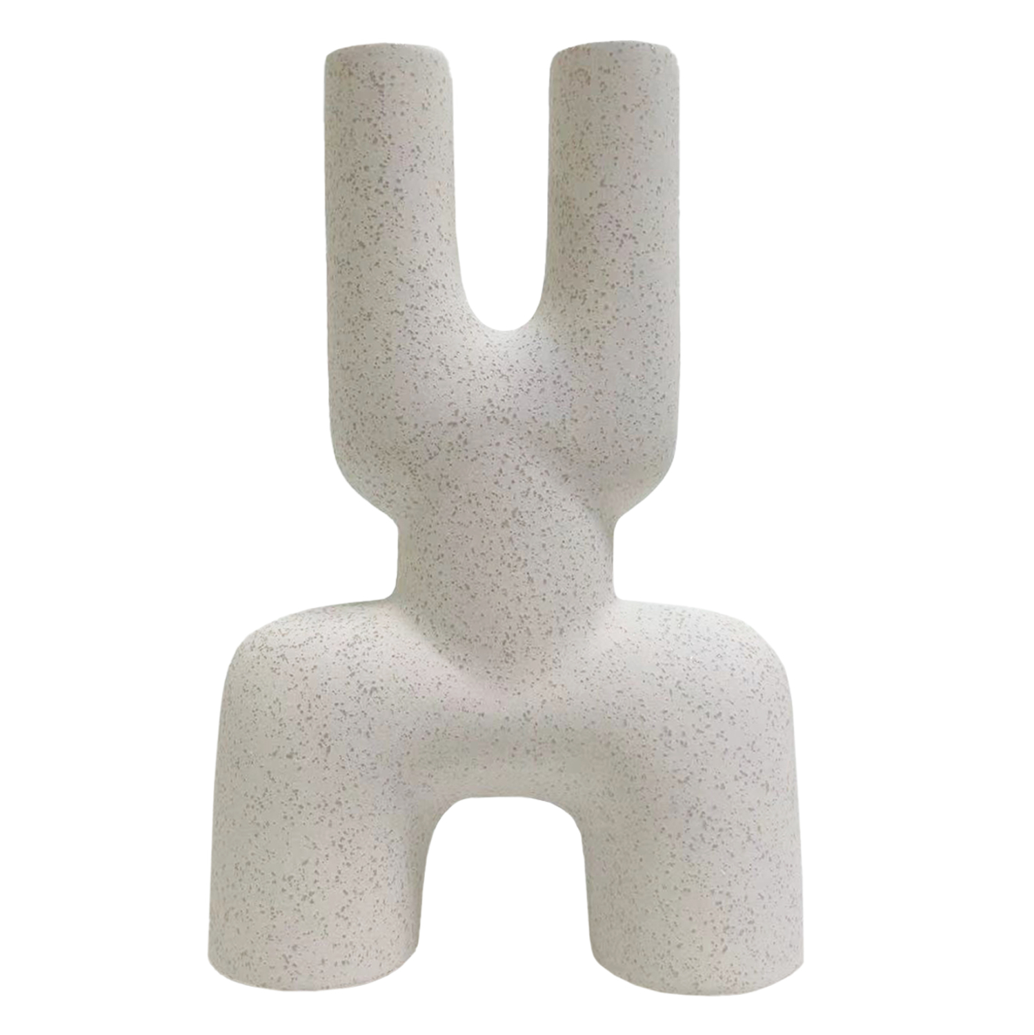 CERAMIC TABLE DECOR MANI HM4642.01 OFF WHITE WITH CRYSTALLISATION 15.5x6x23.5Hcm.