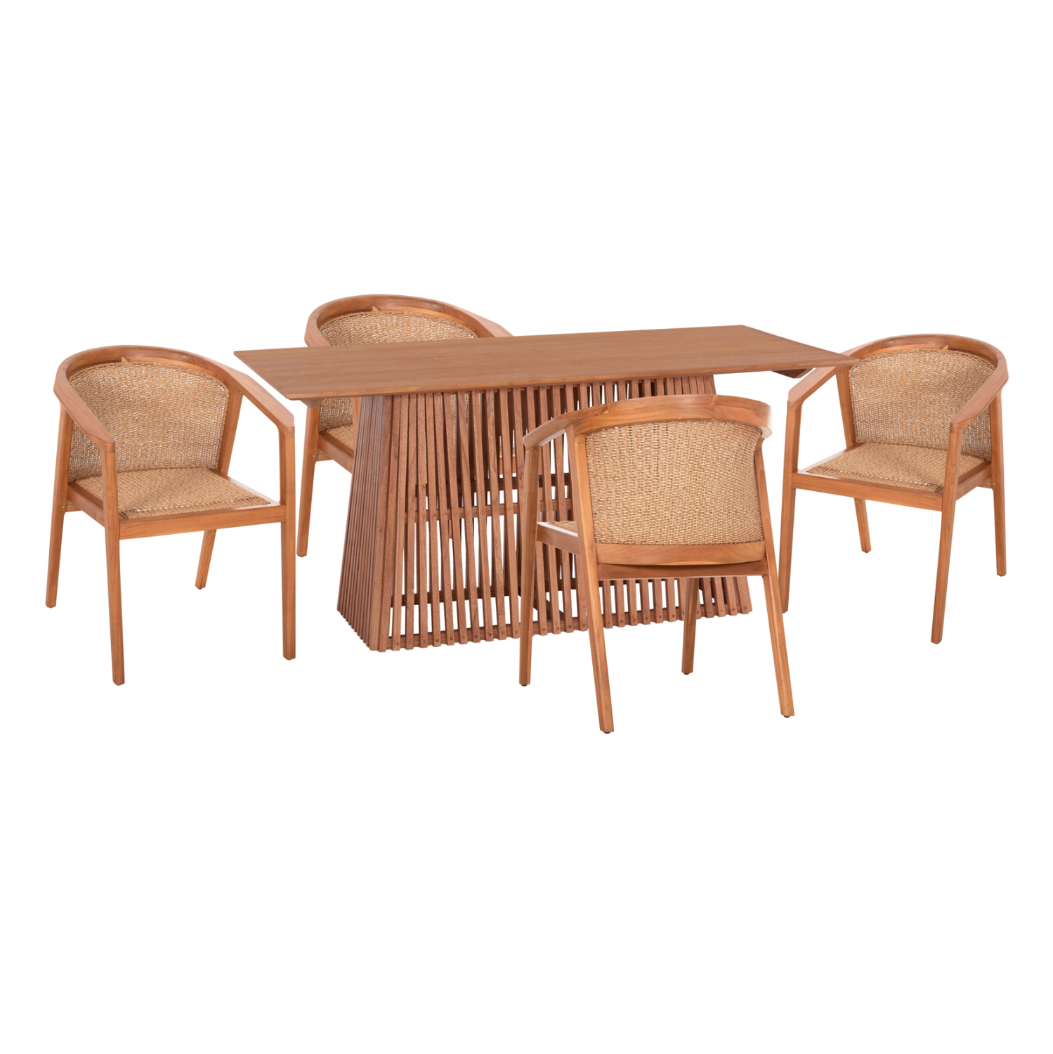 DINING SET 5PCS RENLY HM21078.02 RECTANGULAR TABLE & 4 DINING CHAIRS